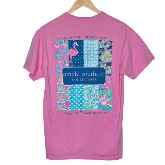 Simply Southern Let All That You Do Be Done In Love Short Sleeve Tee Medium - Picture 1 of 5
